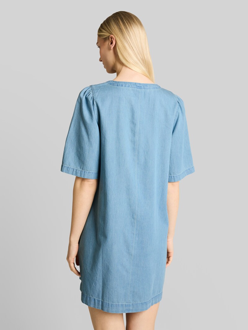 Tom Tailor Mini-Jeanskleid mit Eingriffstaschen - Clean Light Stone Blue Denim