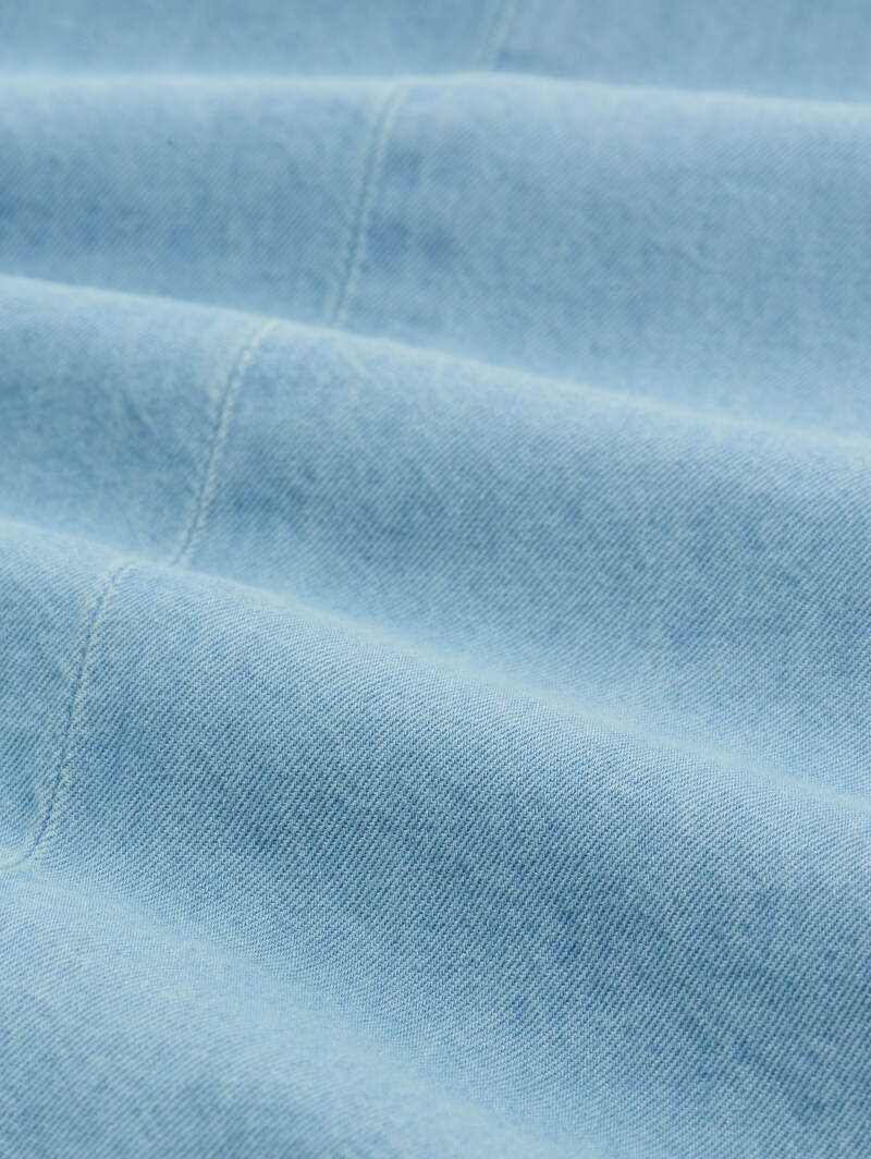 Tom Tailor Mini-Jeanskleid mit Eingriffstaschen - Clean Light Stone Blue Denim