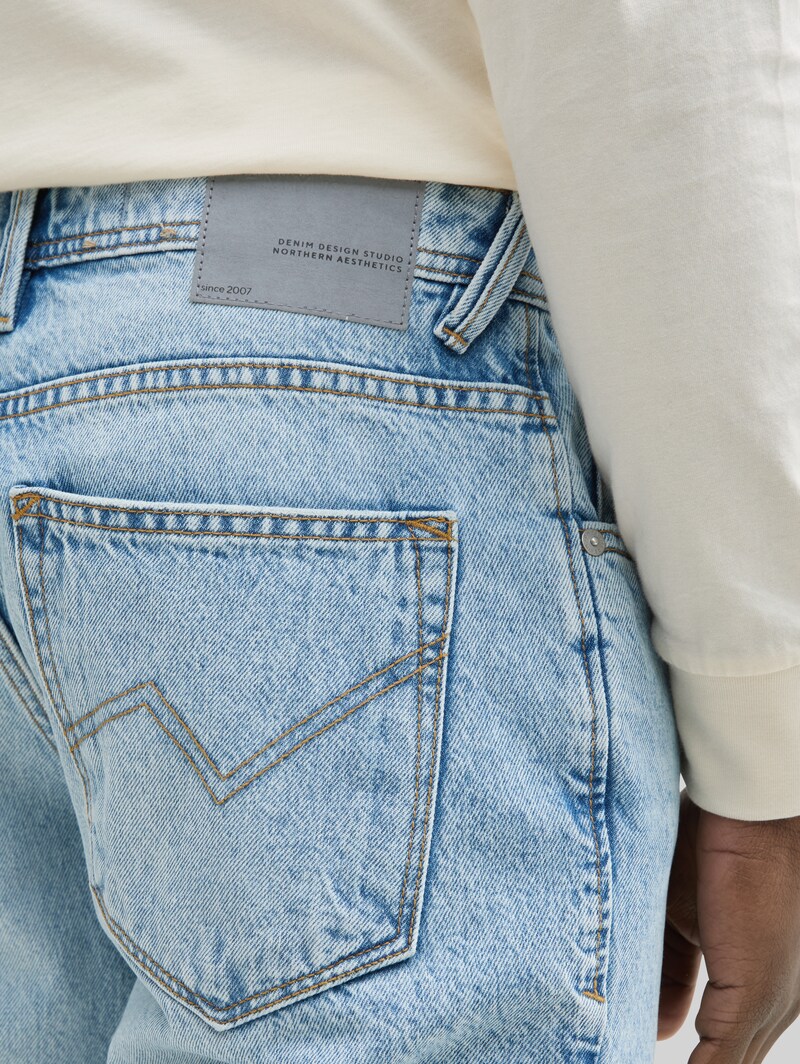 Tom Tailor TTPIERS SLIM DESTROYED Jeans Shorts - Destroyed Light Stone Blue Denim