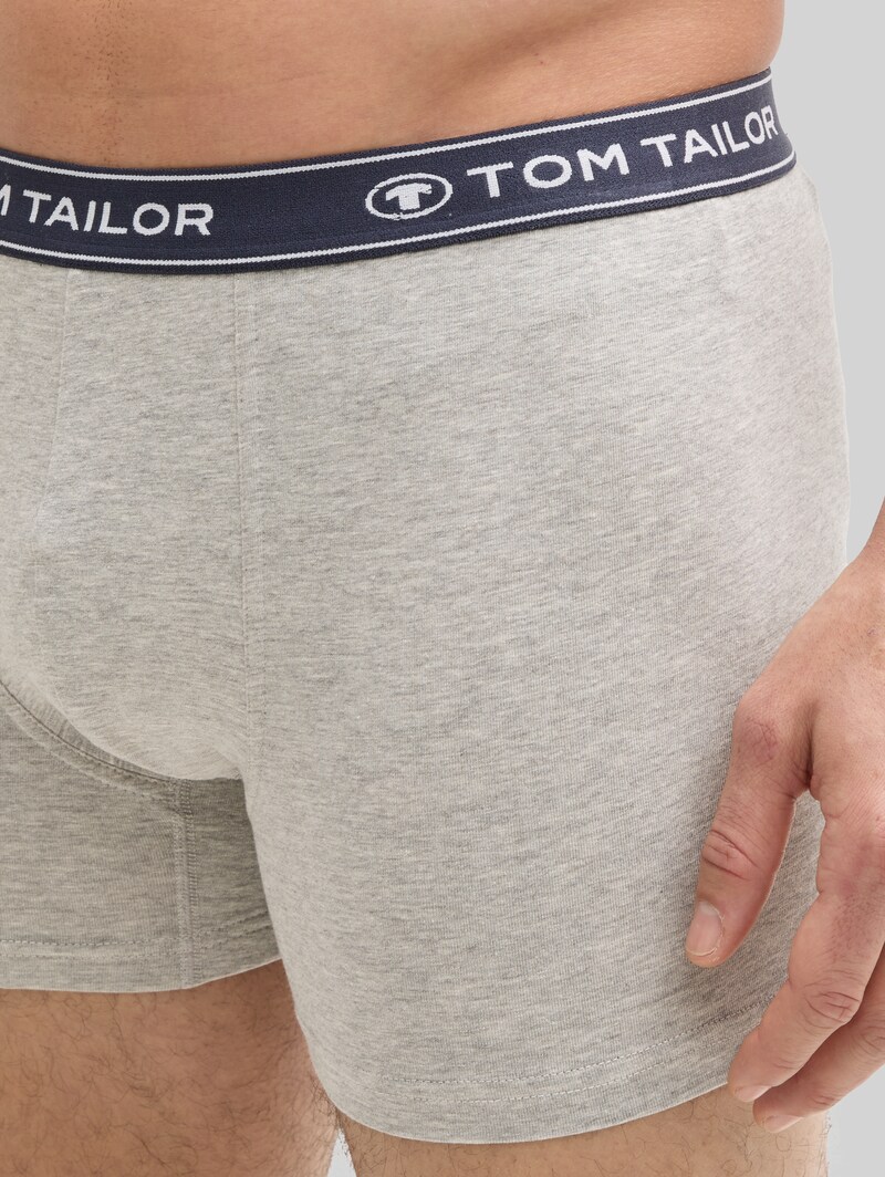 Tom Tailor Mittellange Boxershorts im 3er-Pack - Blau-mittel-melange