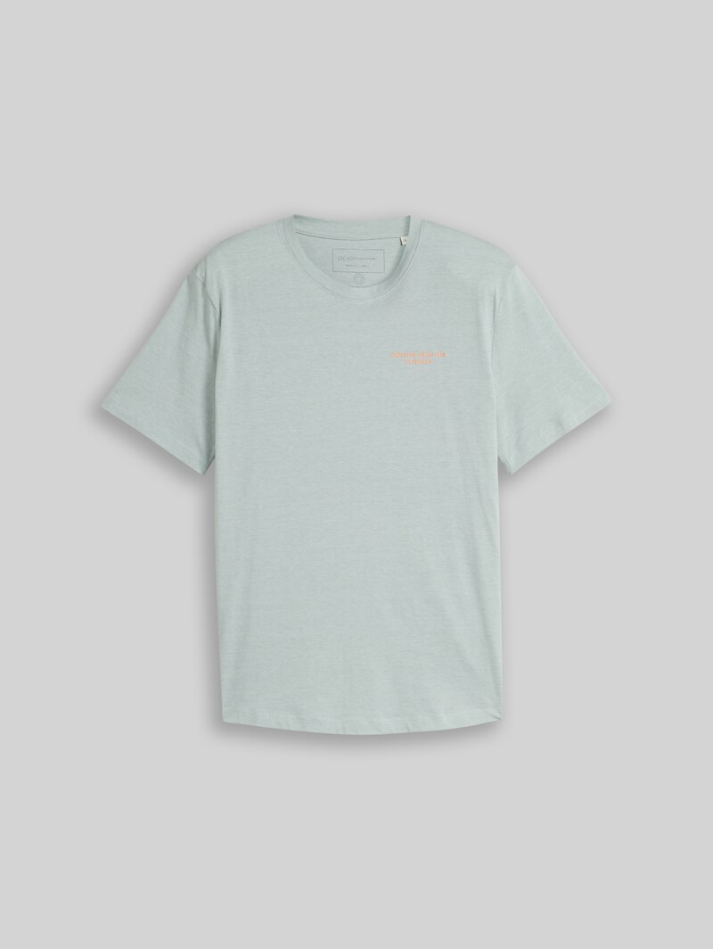 Tom Tailor T-Shirt mit feinem Streifenmuster - Green White Fine Stripe