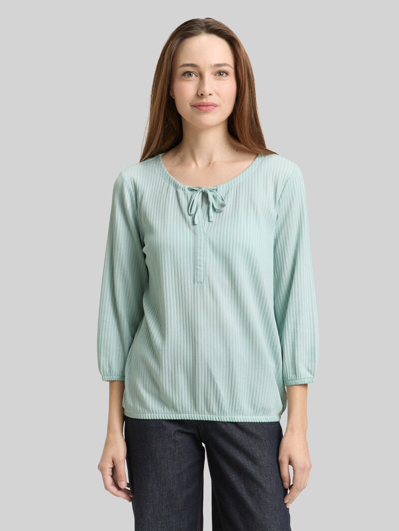 Tom Tailor Blusenshirt mit Streifenmuster - Blue Haze Stripe Tom Tailor Blusenshirt mit Streifenmuster - Blue Haze Stripe