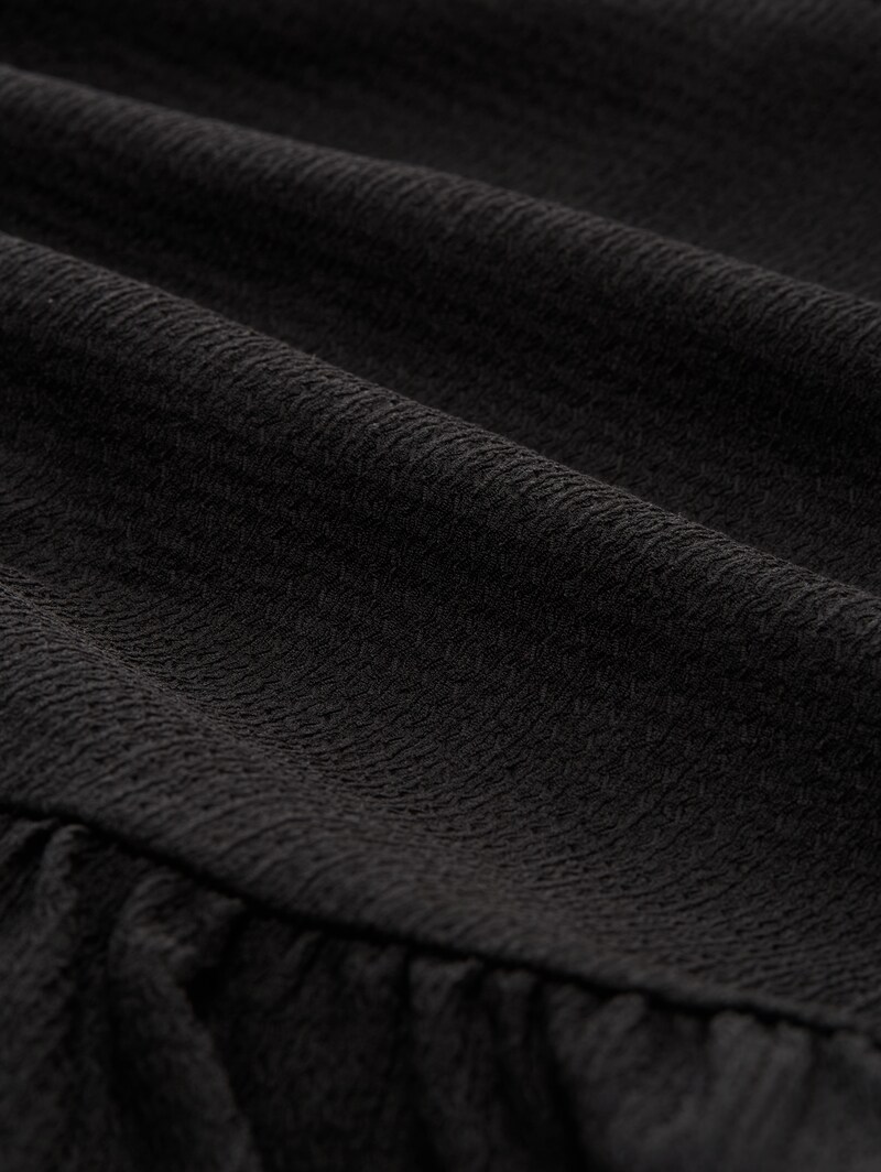 Tom Tailor Jacquard T-Shirt mit Peplum - Deep Black