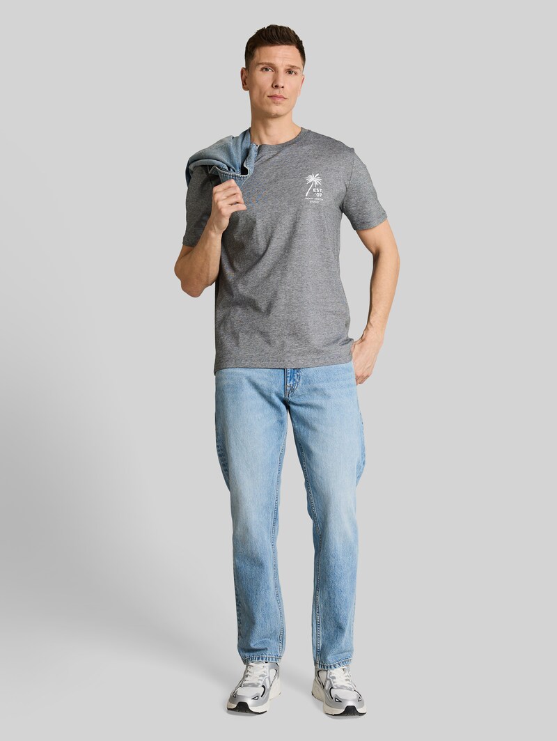 Tom Tailor T-Shirt mit Palmenprint - Black