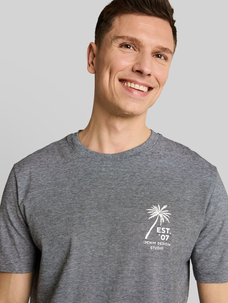 Tom Tailor T-Shirt mit Palmenprint - Black