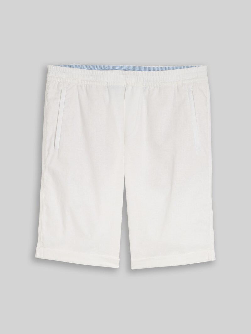 Tom Tailor TTREGULAR Shorts mit Leinenanteil - White