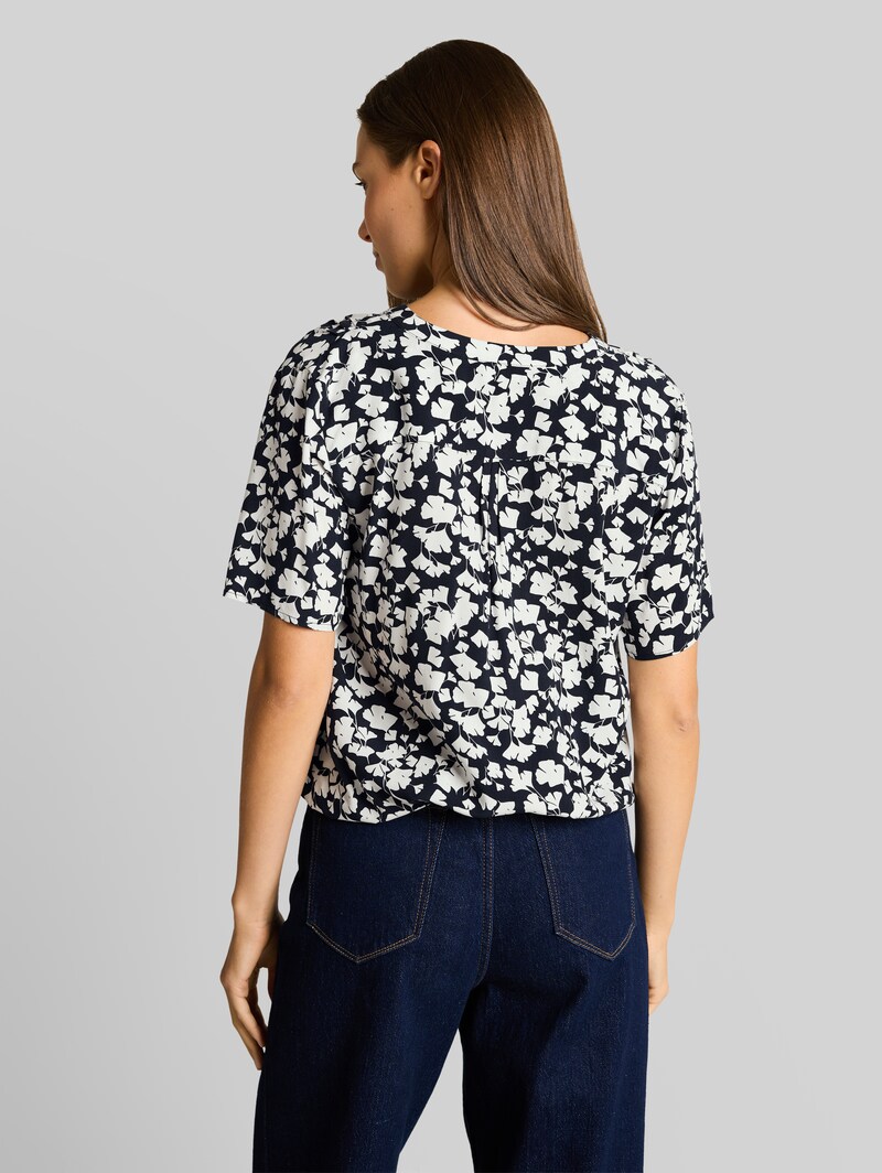 Tom Tailor Bluse mit Muster - Blue Ginkgo Minimal