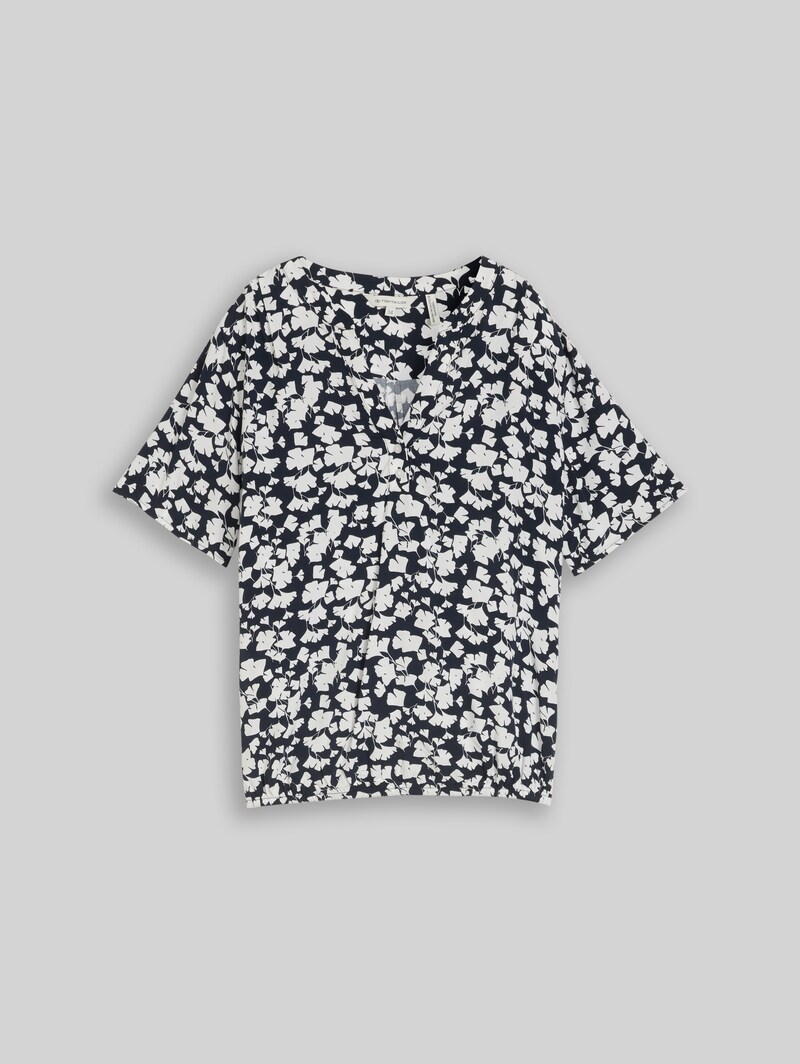 Tom Tailor Bluse mit Muster - Blue Ginkgo Minimal