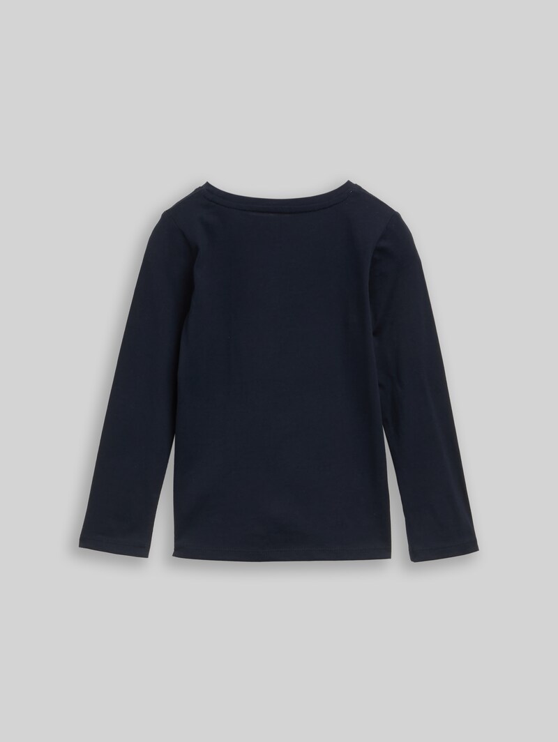 Tom Tailor Langarmshirt mit Wendepailletten - Sky Captain Blue Tom Tailor Langarmshirt mit Wendepailletten - Sky Captain Blue