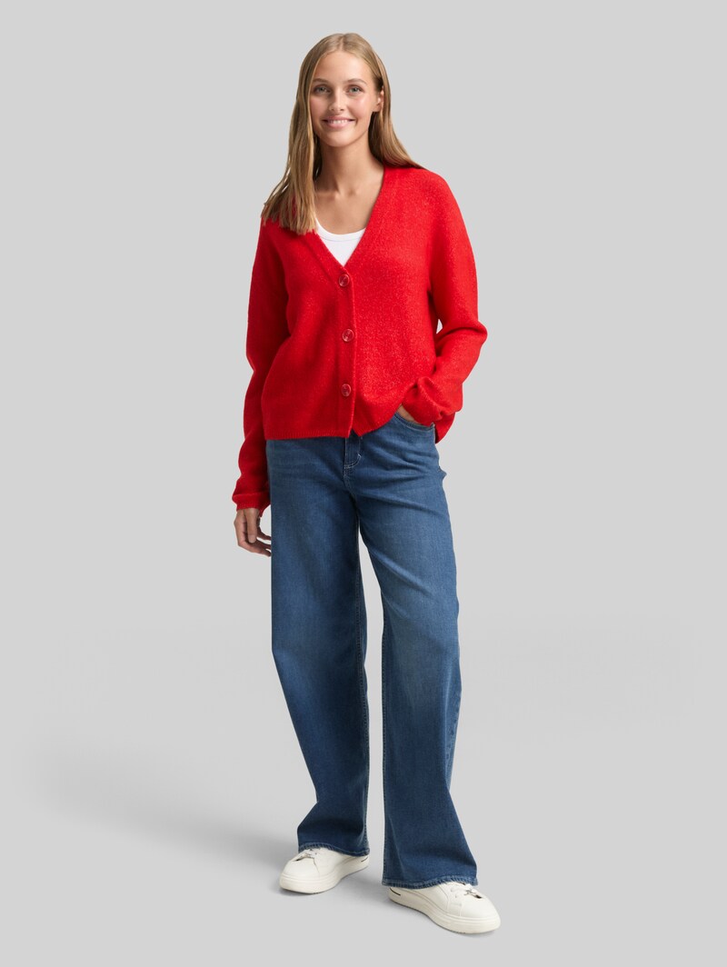 Tom Tailor Cardigan mit V-Ausschnitt - Brilliant Red