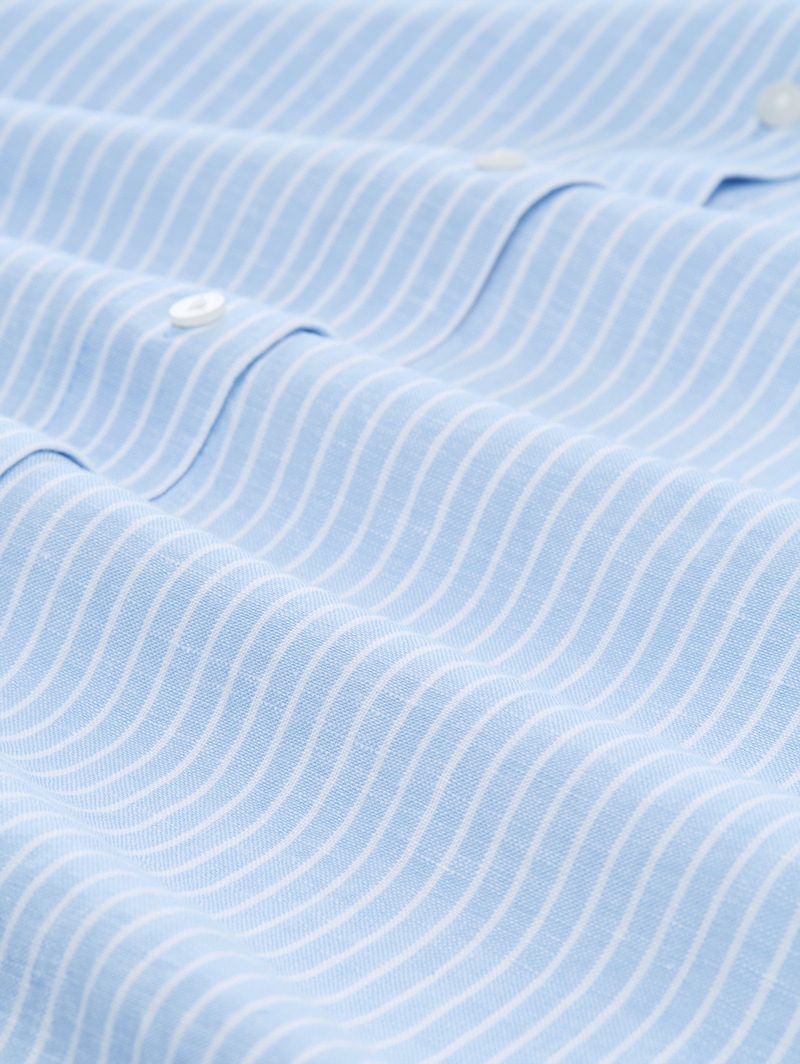 Tom Tailor Plus Size - Bluse mit Leinenanteil - Fjord Blue Irregular Stripe
