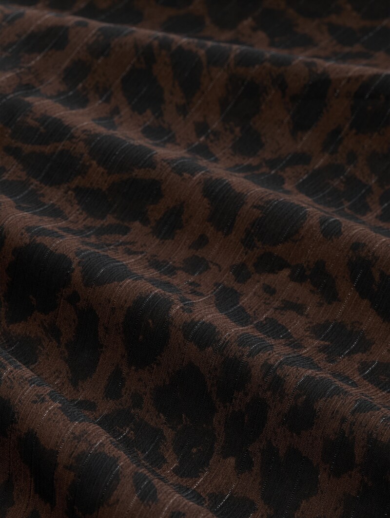 Tom Tailor Chiffon Bluse mit Leo-Print - Brown Black Small Leo Print