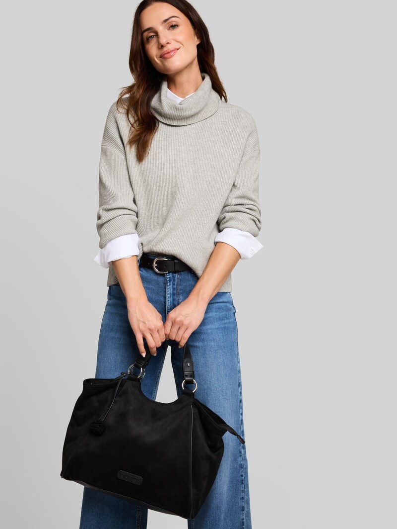 Tom Tailor TTIDRA L Shopper mit Ziernähten - Schwarz / Black