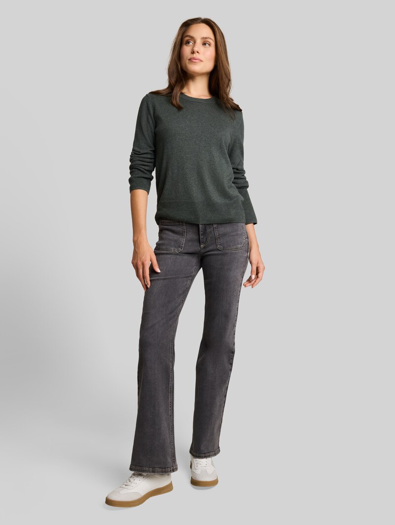 Tom Tailor Strickpullover mit Kaschmir-Anteil - Dark Olive Melange