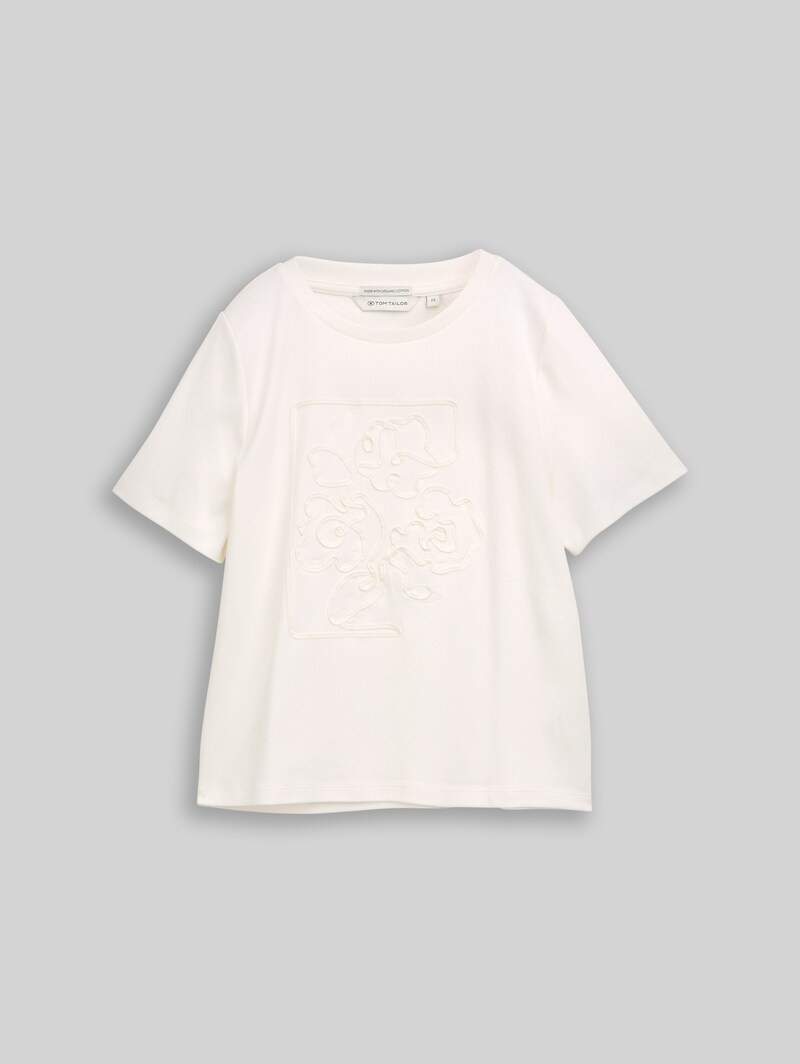 Tom Tailor T-Shirt aus Baumwolle - Off White