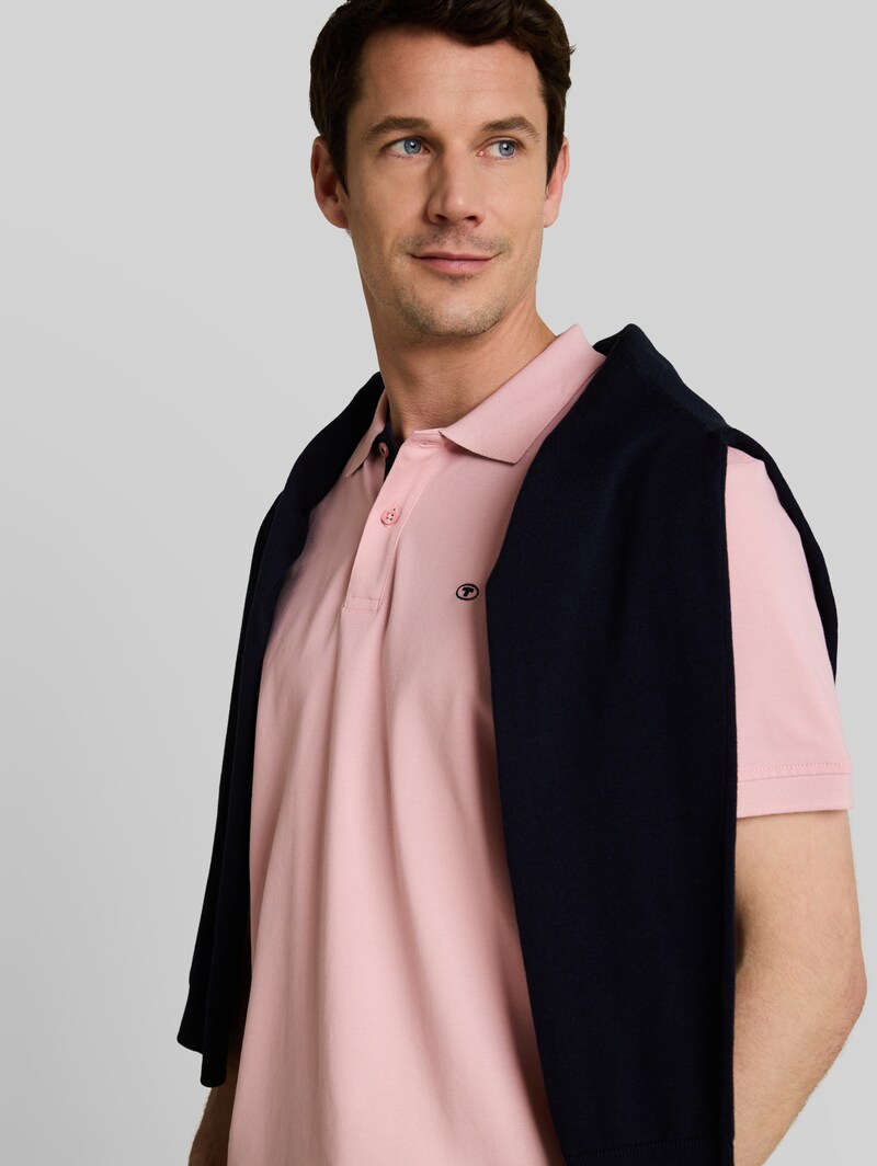 Tom Tailor Piqué Poloshirt mit Logo-Stickerei - Twinkle Pink