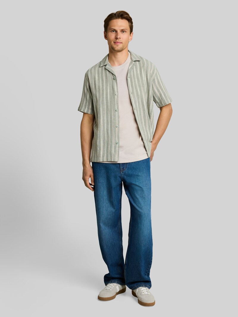 Tom Tailor T-Shirt mit Waffelstruktur - Clouds Grey