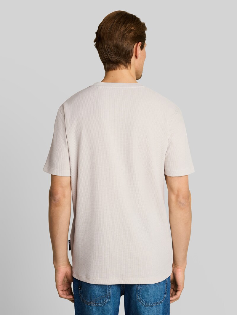 Tom Tailor T-Shirt mit Waffelstruktur - Clouds Grey