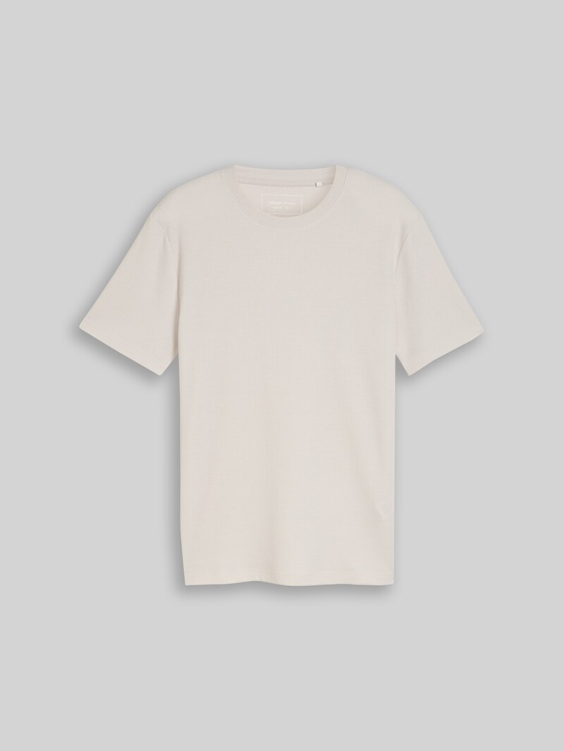 Tom Tailor T-Shirt mit Waffelstruktur - Clouds Grey