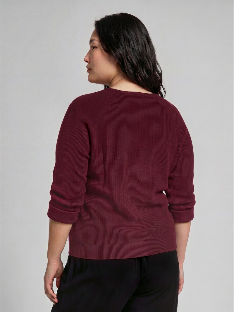 Tom Tailor Plus Size - Cosy Sweatshirt mit Melange-Optik - Dark Preppy Plum Melange