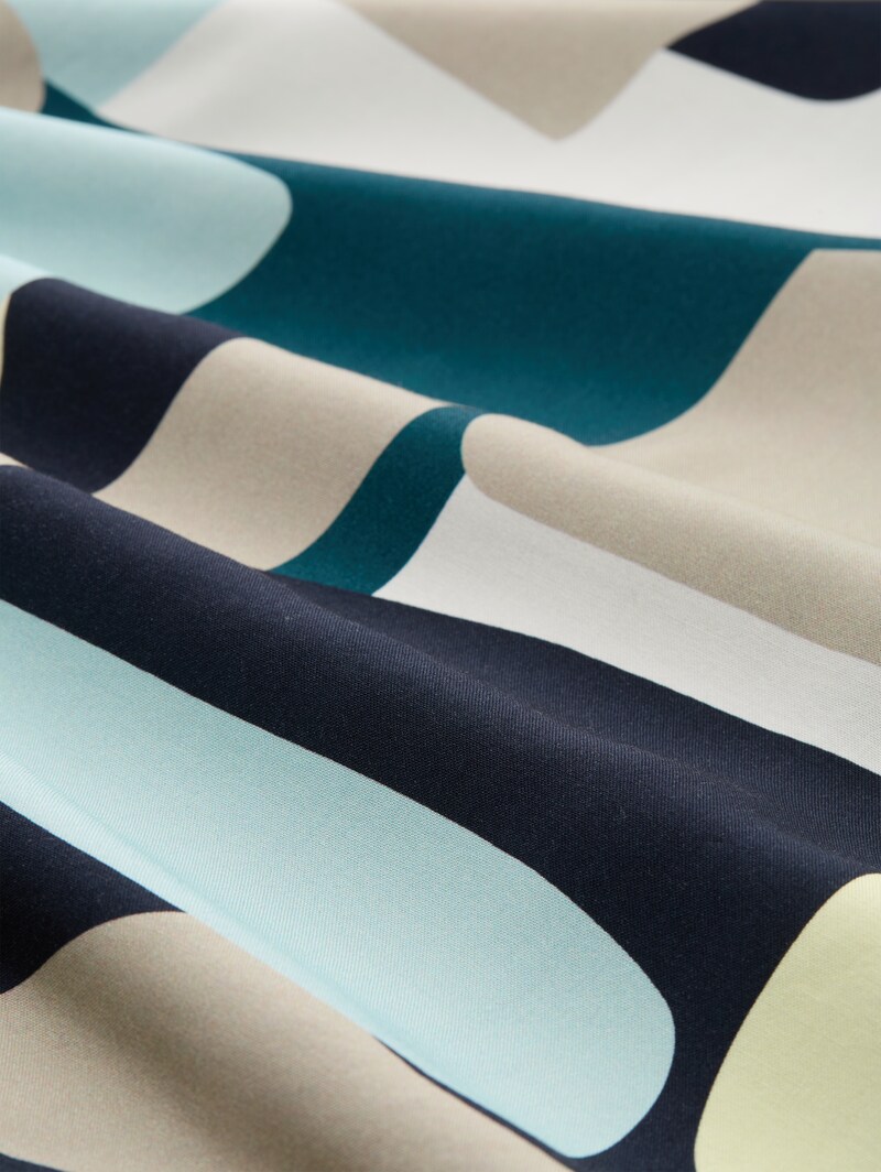 Tom Tailor T-Shirt im Material-Mix - Abstract Stripe Print