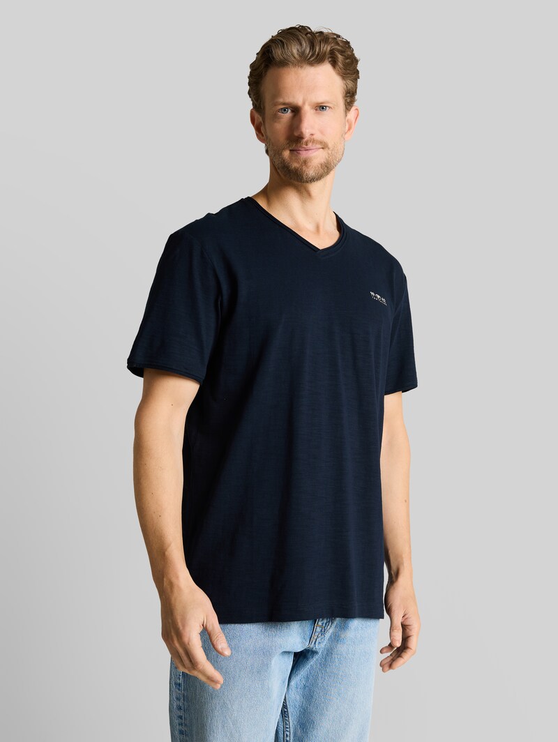 Tom Tailor T-Shirt mit V-Ausschnitt - Sky Captain Blue Tom Tailor T-Shirt mit V-Ausschnitt - Sky Captain Blue