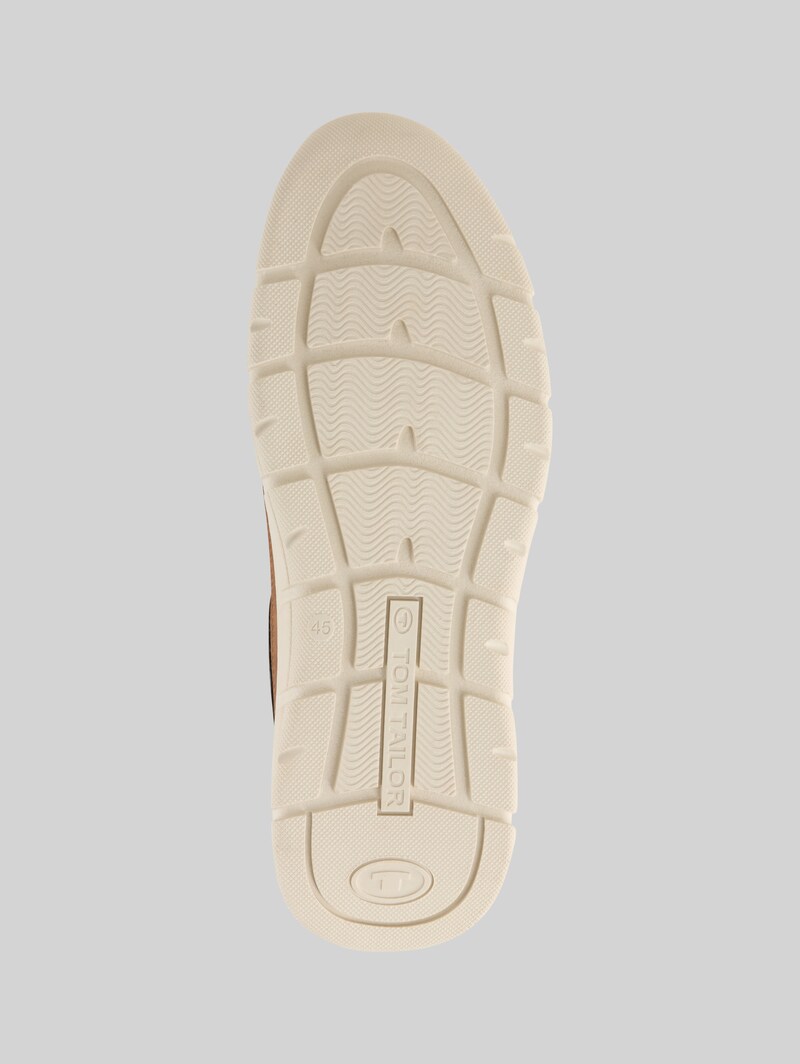 Tom Tailor Sneaker aus strukturiertem Lederimitat - Cognac