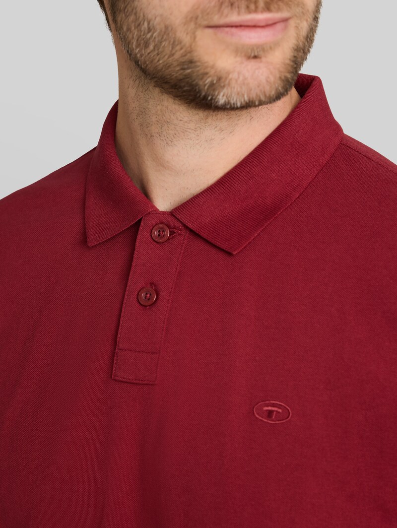 Tom Tailor Piqué Poloshirt mit Logo-Stickerei - Pear Red