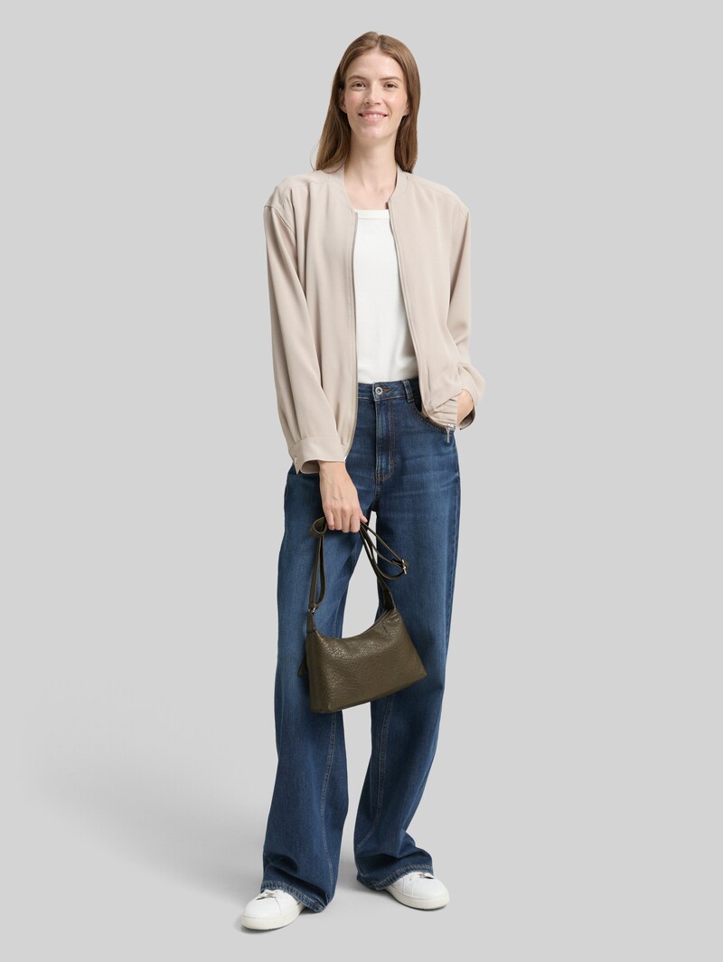 Tom Tailor TTEVELINA S Umhängetasche aus genarbtem Lederimitat - Khaki / Khaki
