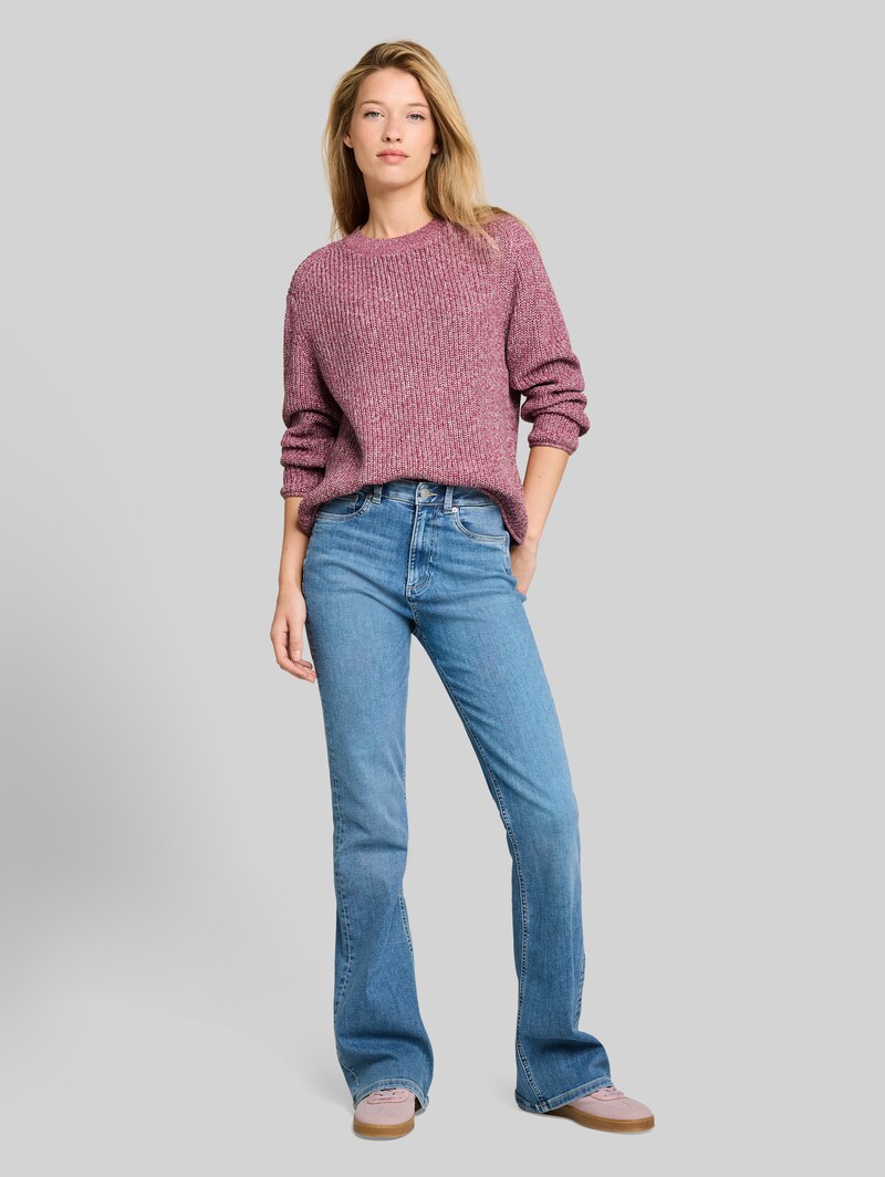 Tom Tailor Relaxed Fit Strickpullover - Dusty Berry Mouline