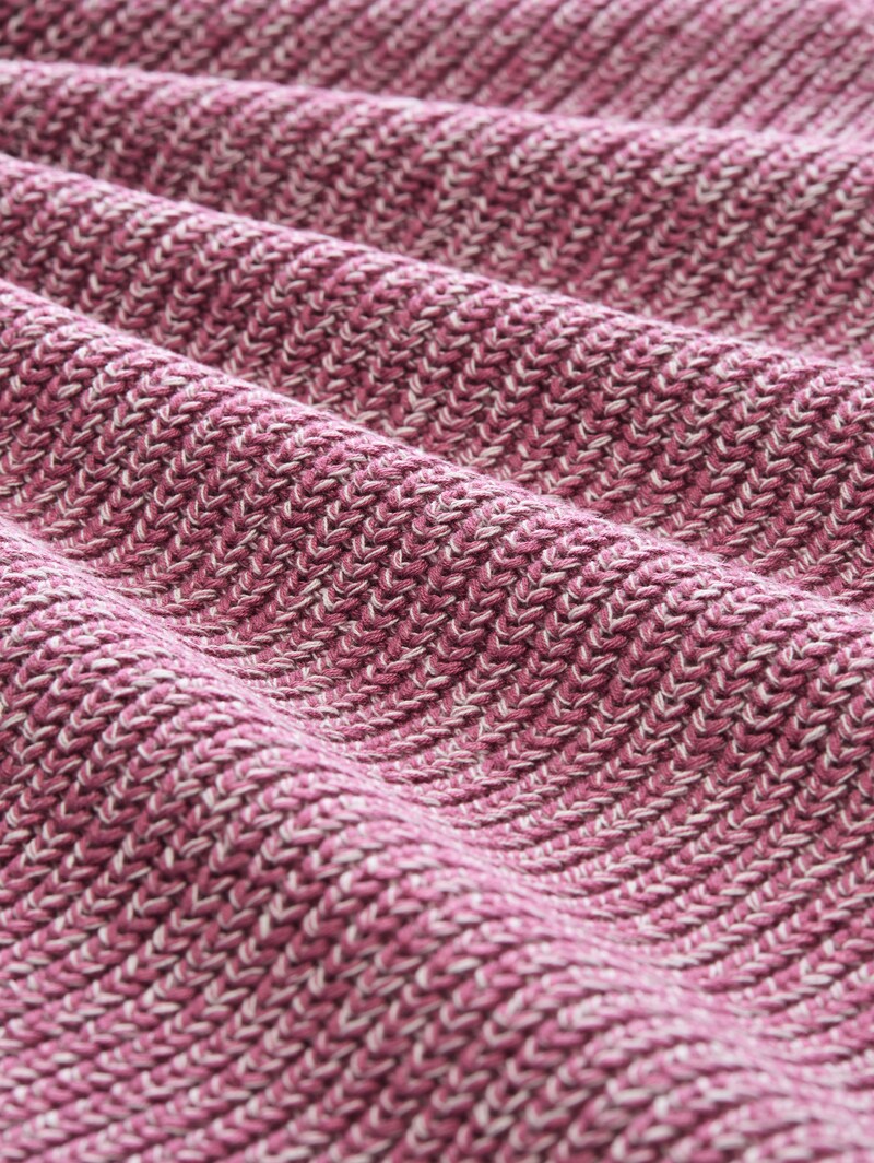 Tom Tailor Relaxed Fit Strickpullover - Dusty Berry Mouline