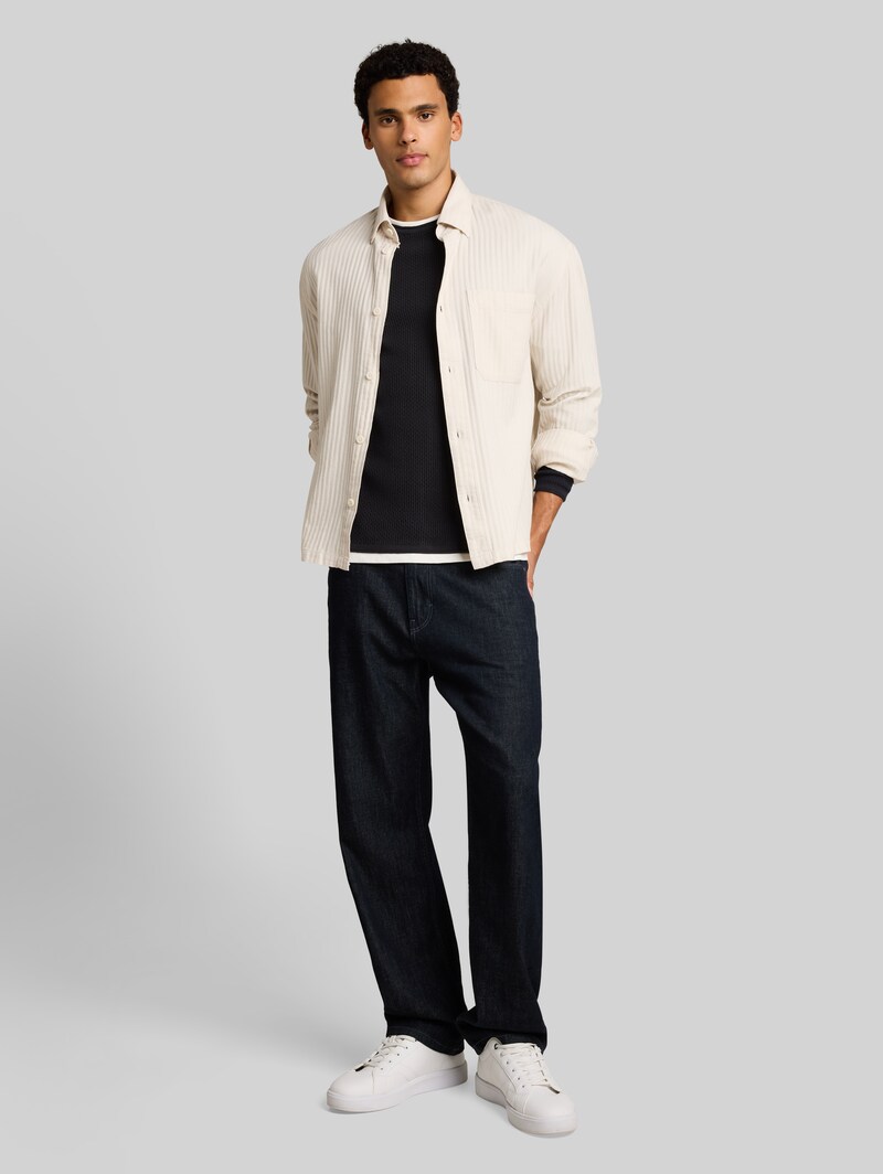 Tom Tailor Strickpullover im 2-in-1-Look - Coal Grey