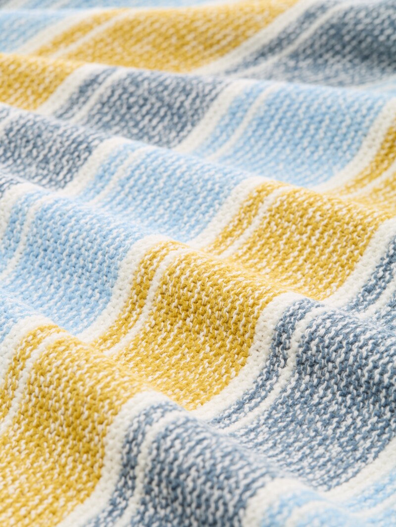 Tom Tailor Relaxed Fit Cardigan mit Streifenmuster - Blue Yellow Stripe