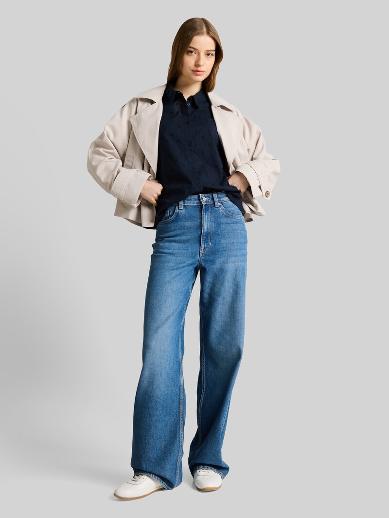 Tom Tailor Bluse mit Stickerei - Sky Captain Blue