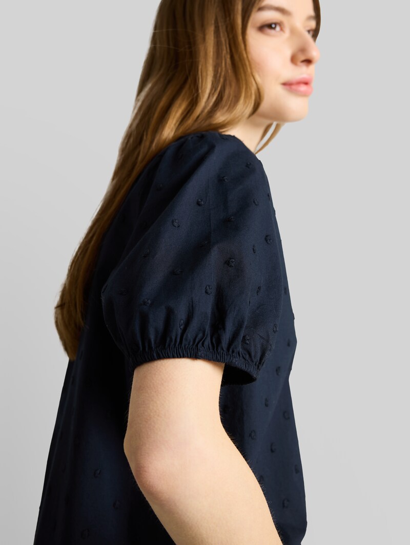 Tom Tailor Bluse mit Stickerei - Sky Captain Blue