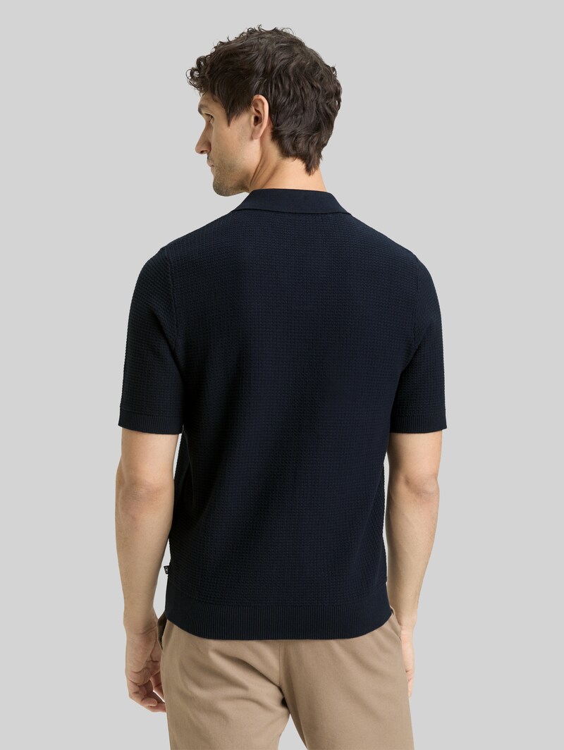 Tom Tailor Strickpullover mit Polokragen - Sky Captain Blue