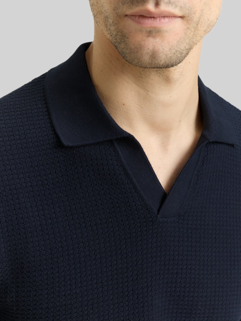 Tom Tailor Strickpullover mit Polokragen - Sky Captain Blue