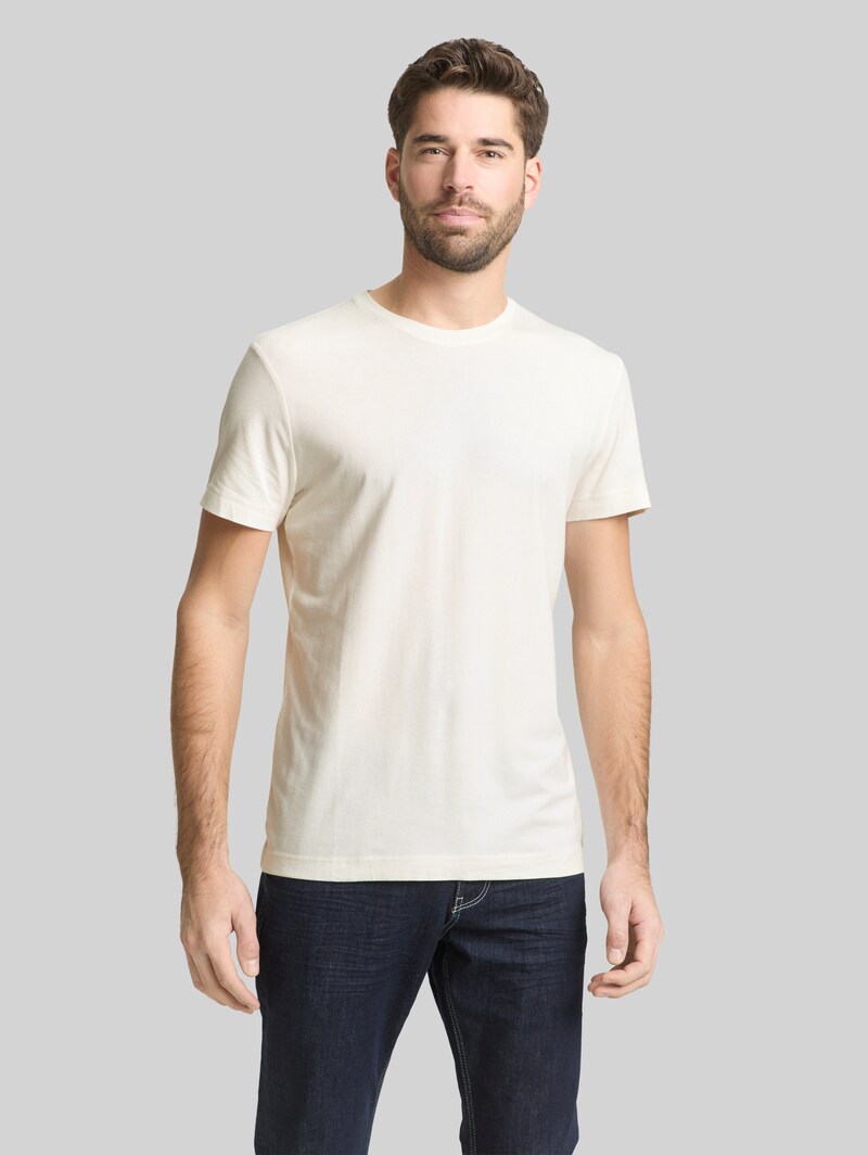 Tom Tailor Basic Fitted T-Shirt - Gardenia White Tom Tailor Basic Fitted T-Shirt - Gardenia White