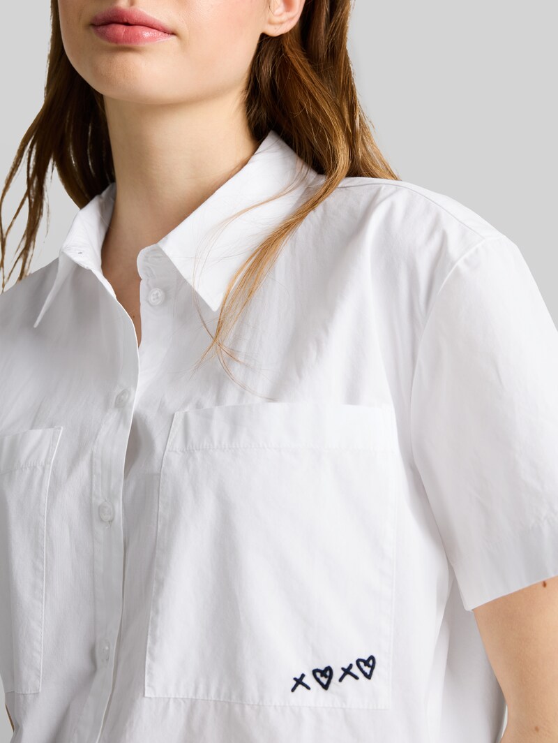 Tom Tailor Boxy Fit Bluse aus Baumwolle - White