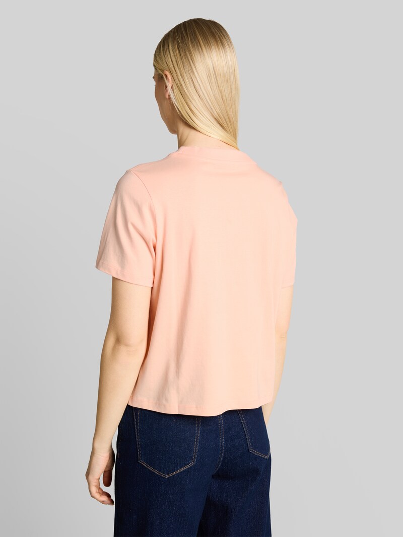 Tom Tailor Loose Fit T-Shirt mit Stickerei - Orange Parfait