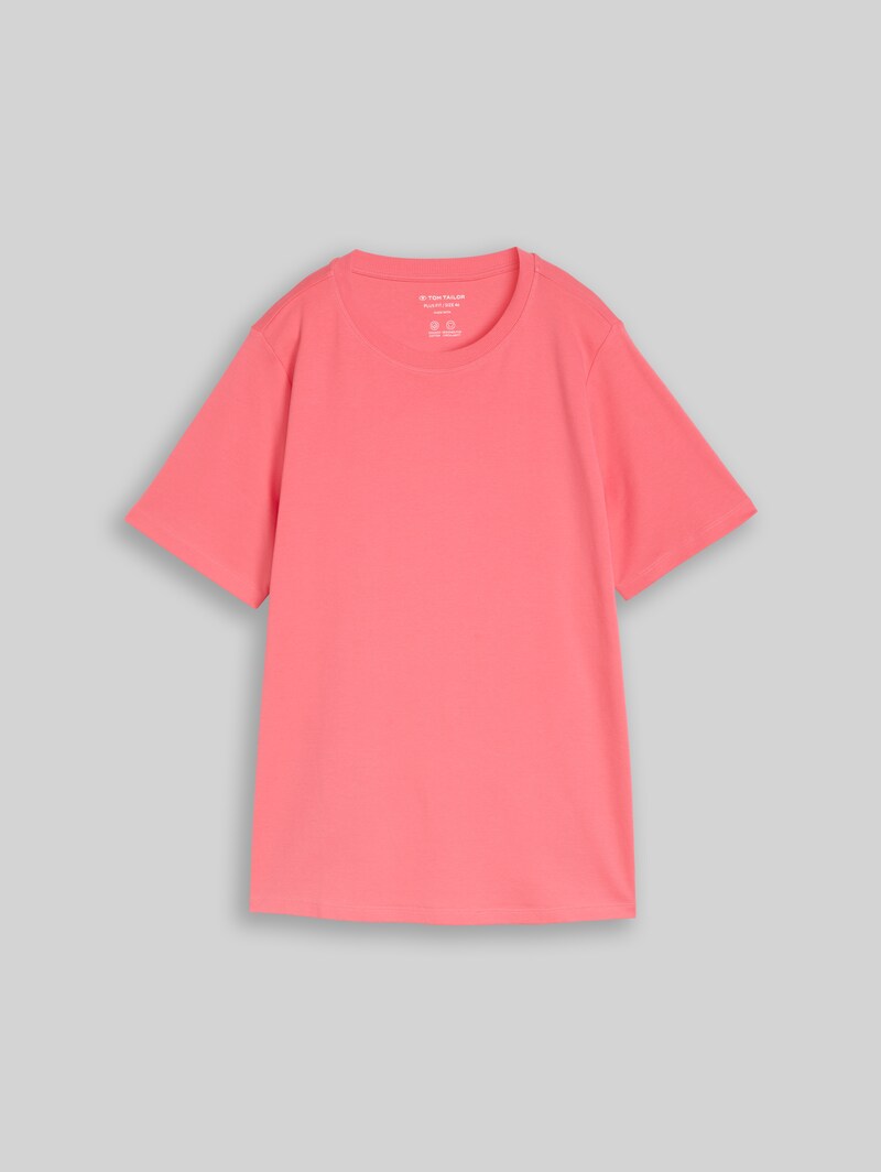 Tom Tailor Plus Size - Basic T-Shirt aus Baumwolle - Soft Coral Pink