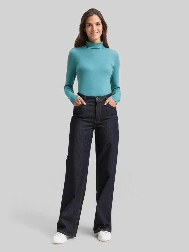 Tom Tailor Langarmshirt mit Rollkragen - Tropical Teal