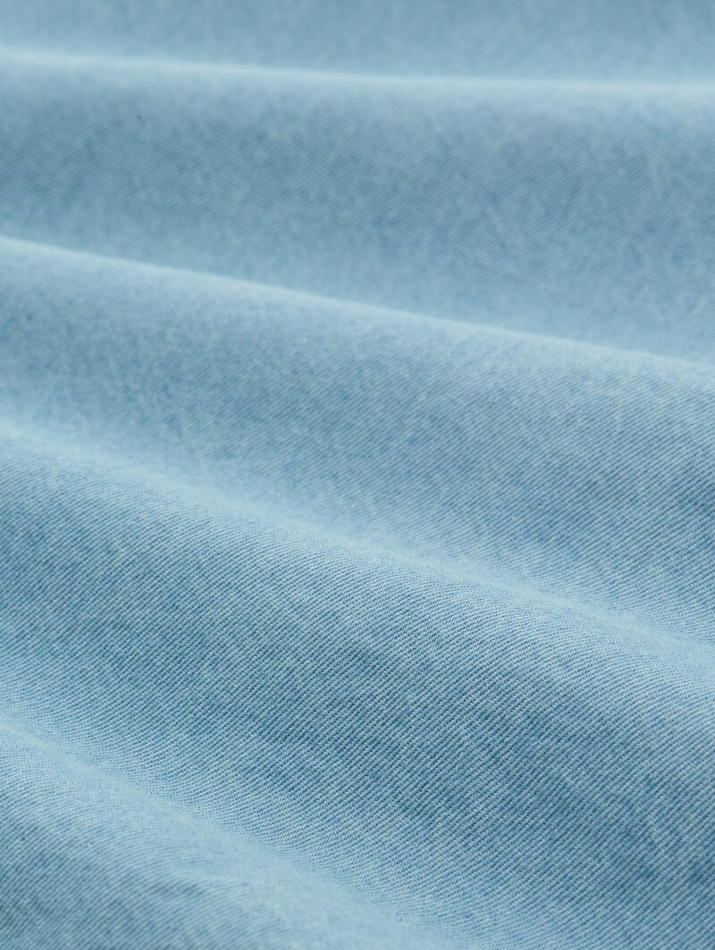 Tom Tailor Jeansbluse mit Schleifen-Detail - Clean Light Stone Blue Denim
