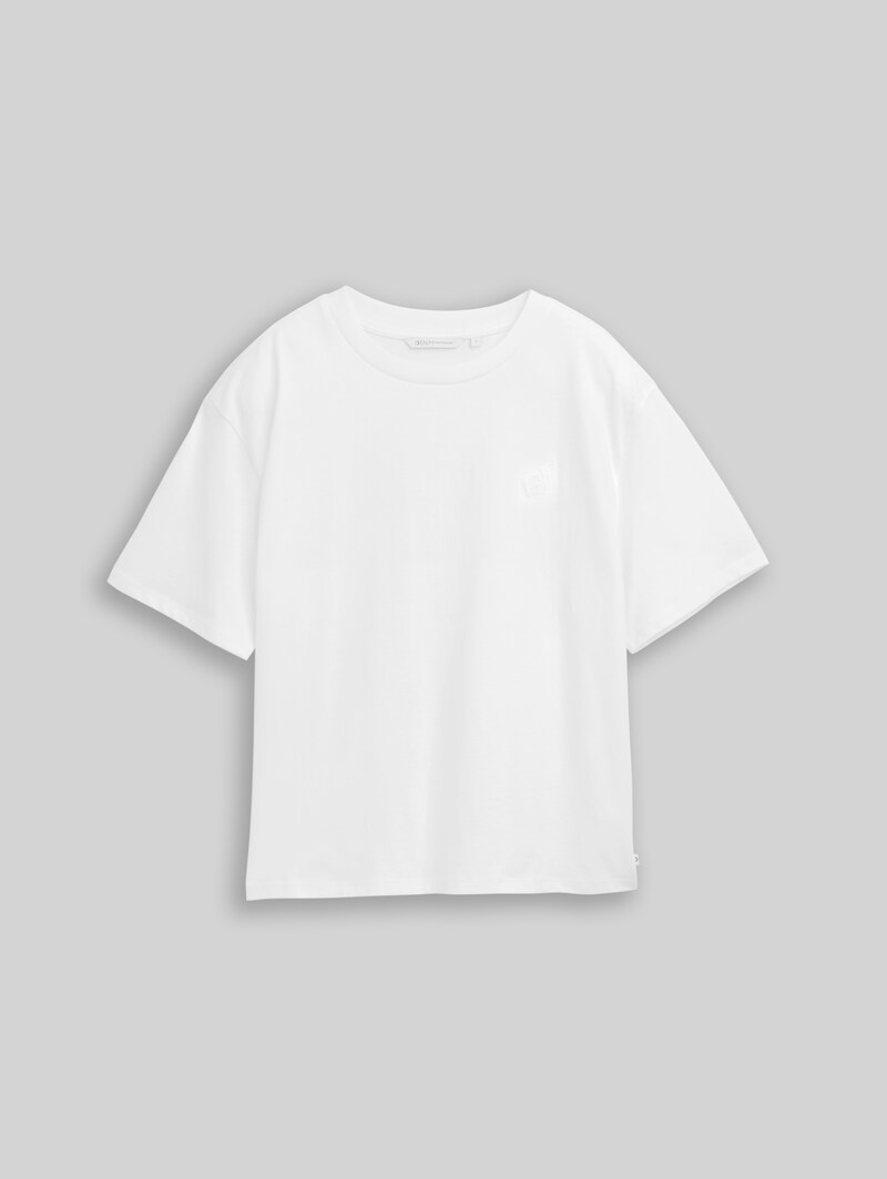 Tom Tailor Boxy Fit T-Shirt mit Stickerei - Off White