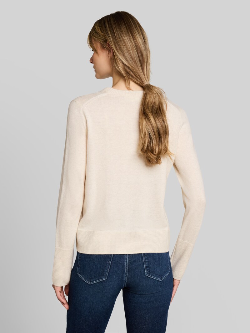 Tom Tailor Strickpullover mit Kaschmir-Anteil - Whisper Offwhite Melange