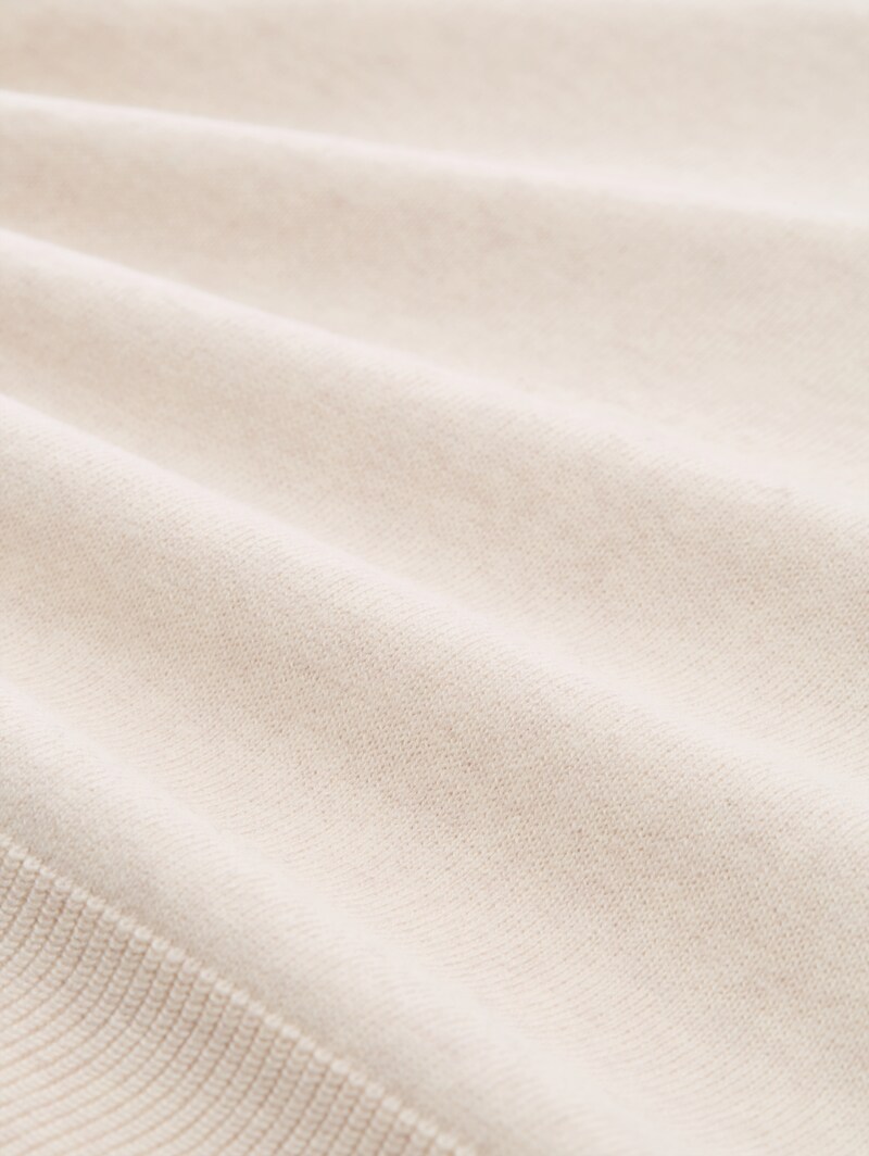 Tom Tailor Strickpullover mit Kaschmir-Anteil - Whisper Offwhite Melange