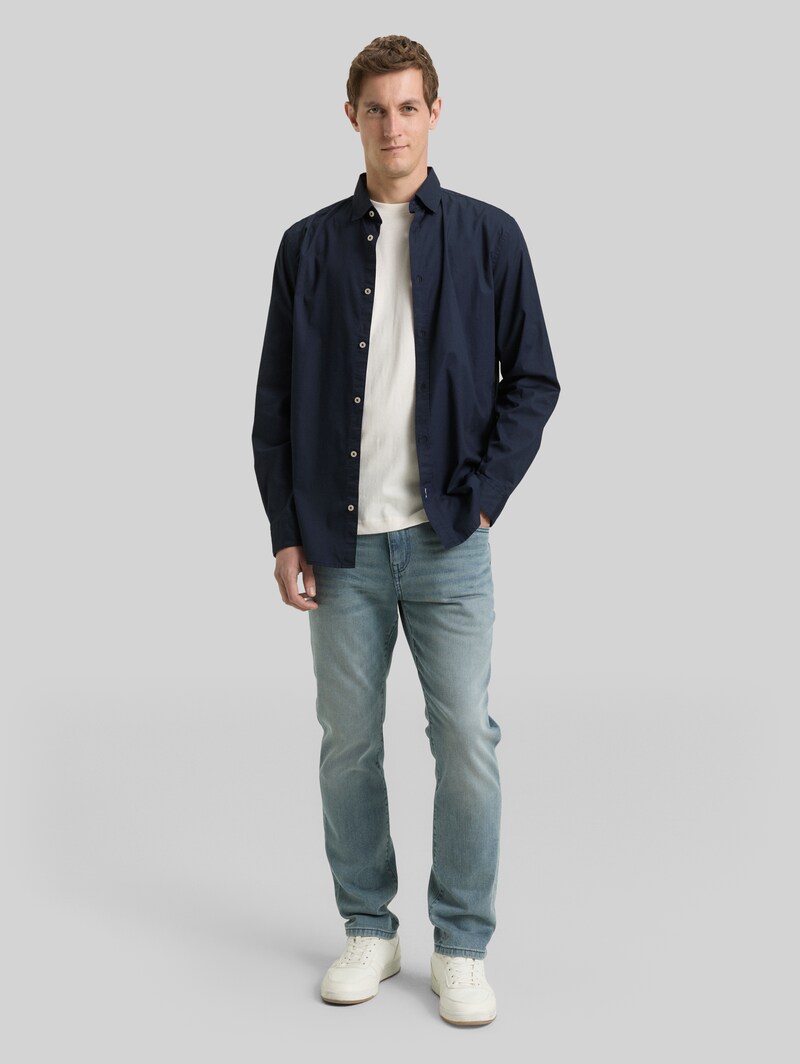 Tom Tailor Regular Fit Hemd mit Stretch - Sky Captain Blue