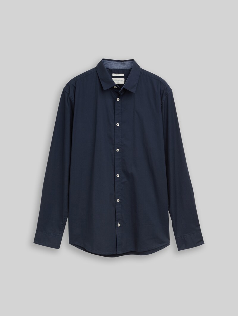 Tom Tailor Regular Fit Hemd mit Stretch - Sky Captain Blue