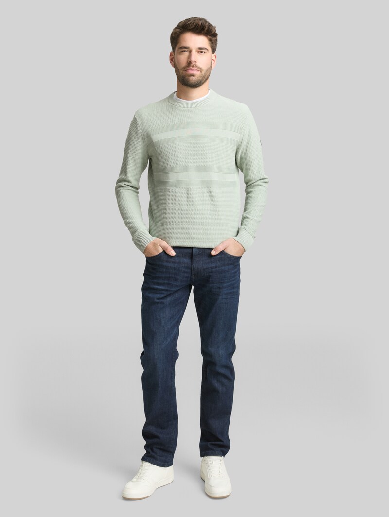 Tom Tailor Strickpullover aus Baumwolle - Soft Greyish Green
