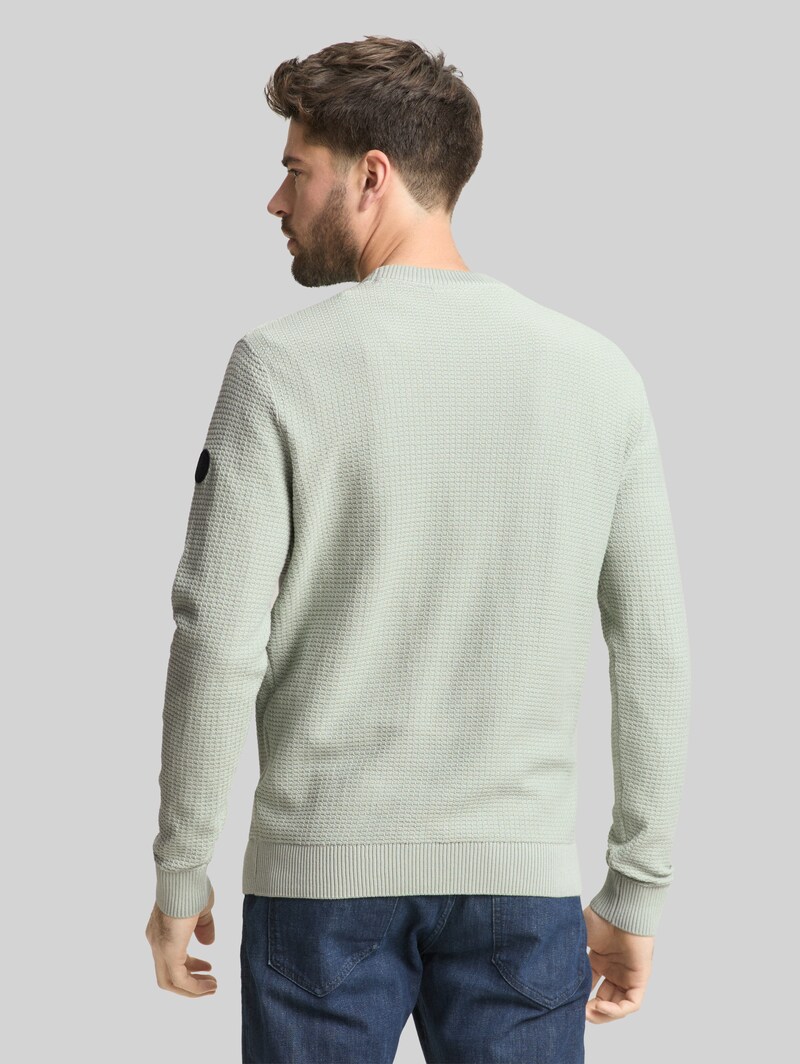 Tom Tailor Strickpullover aus Baumwolle - Soft Greyish Green